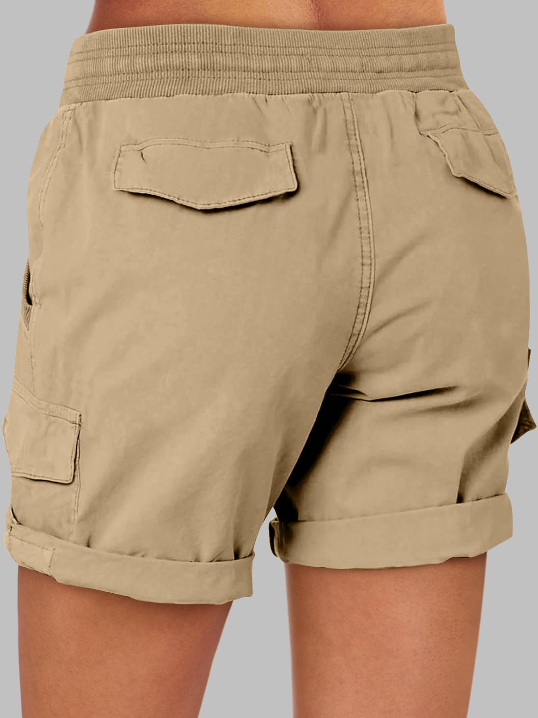 ANRABESS back pocket and seam construction for functional storage and durability