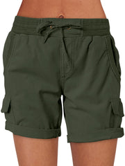 ANRABESS front view showing army green cargo shorts and comfortable fit