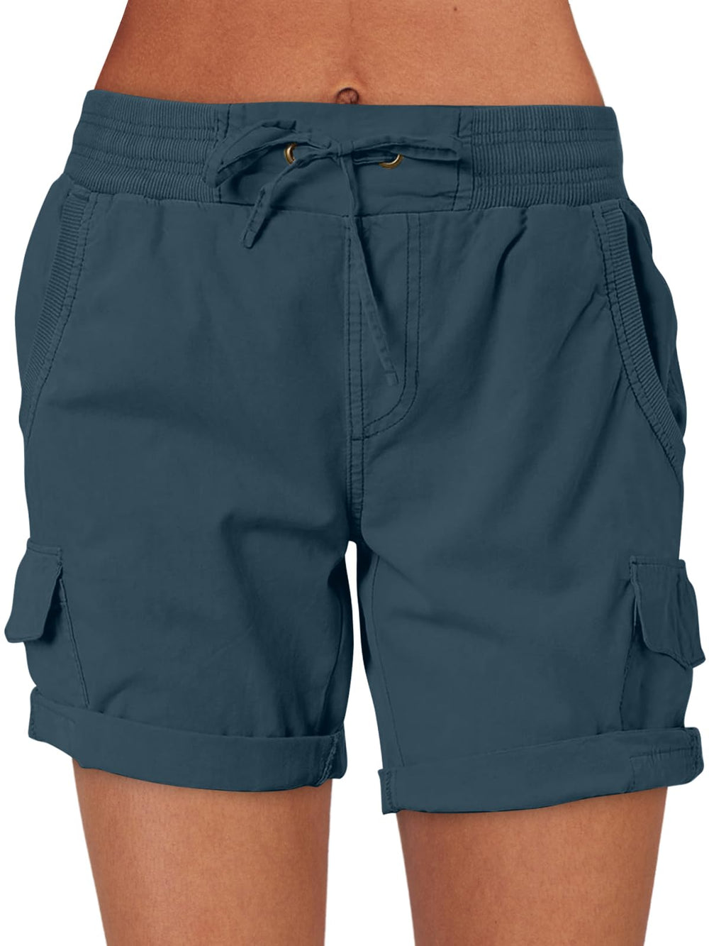 ANRABESS front view of blue cyan shorts showing fit and style, ideal for warm weather