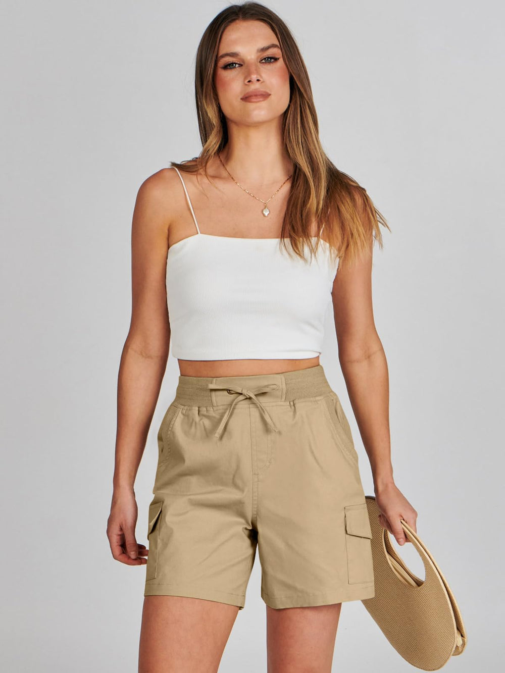 ANRABESS detail of flap leg pocket holding essentials securely on trail