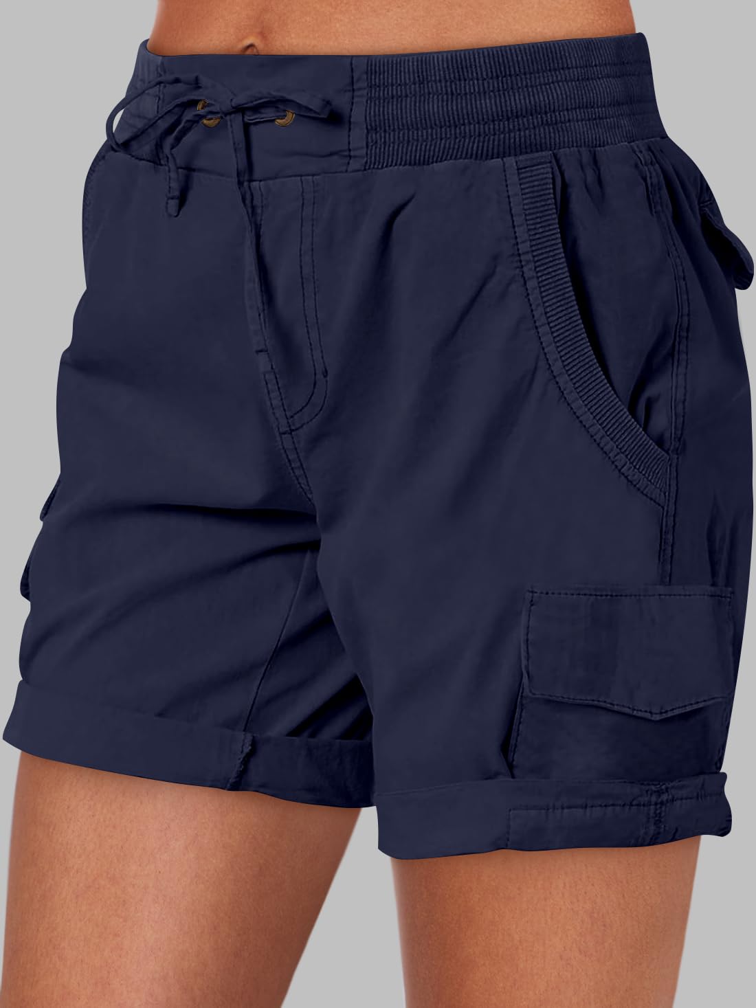 ANRABESS close-up of leg flap pocket showing secure storage for phone and essentials