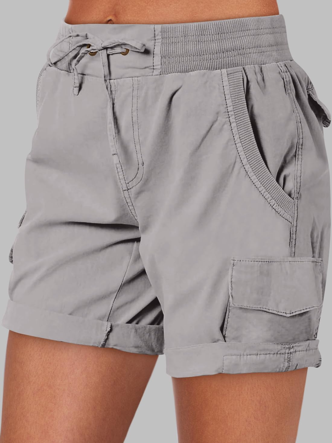 ANRABESS close-up of leg flap pocket detail with secure closure for carrying essentials