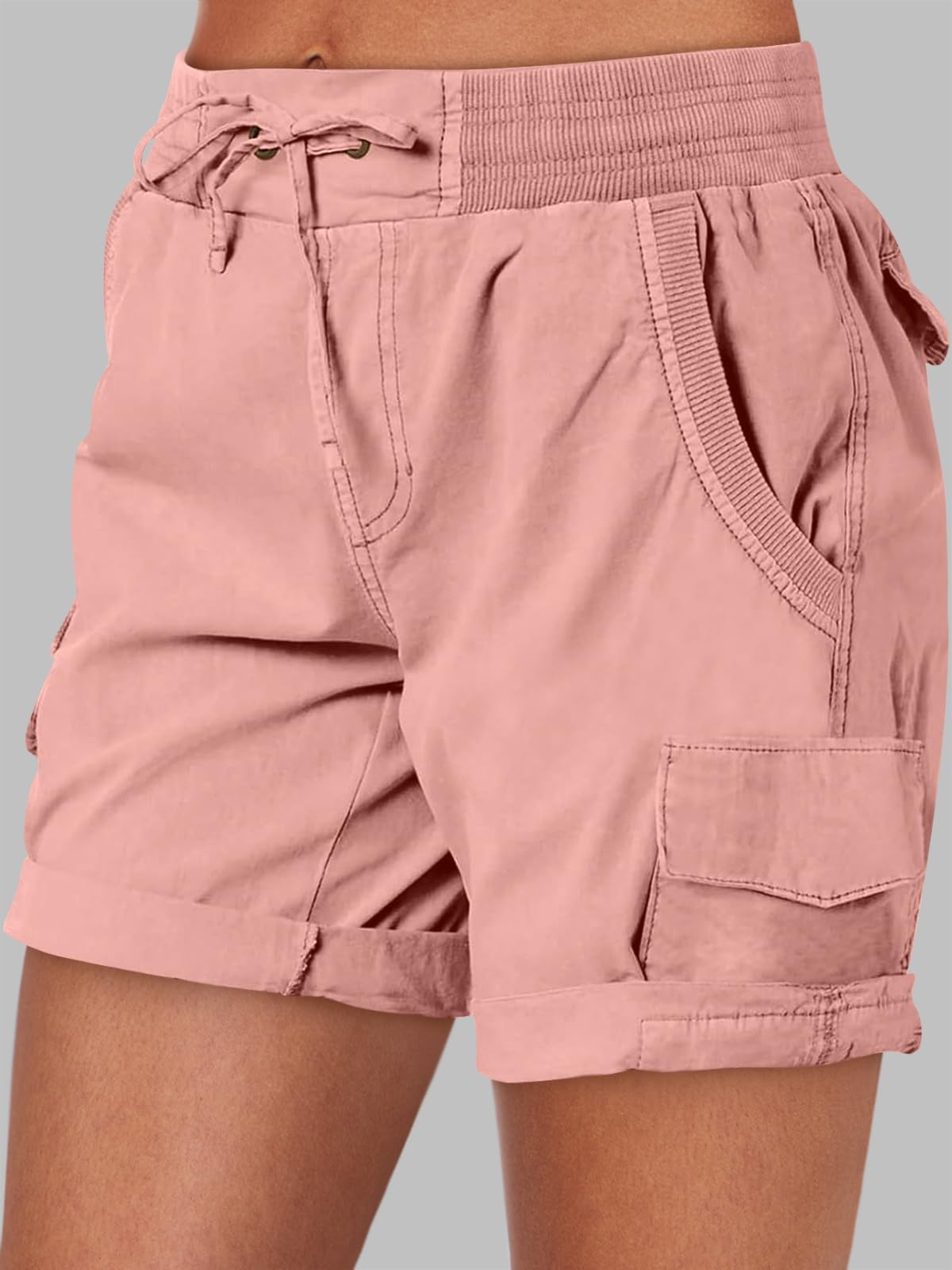 ANRABESS closeup of elastic waistband and drawstring for adjustable fit