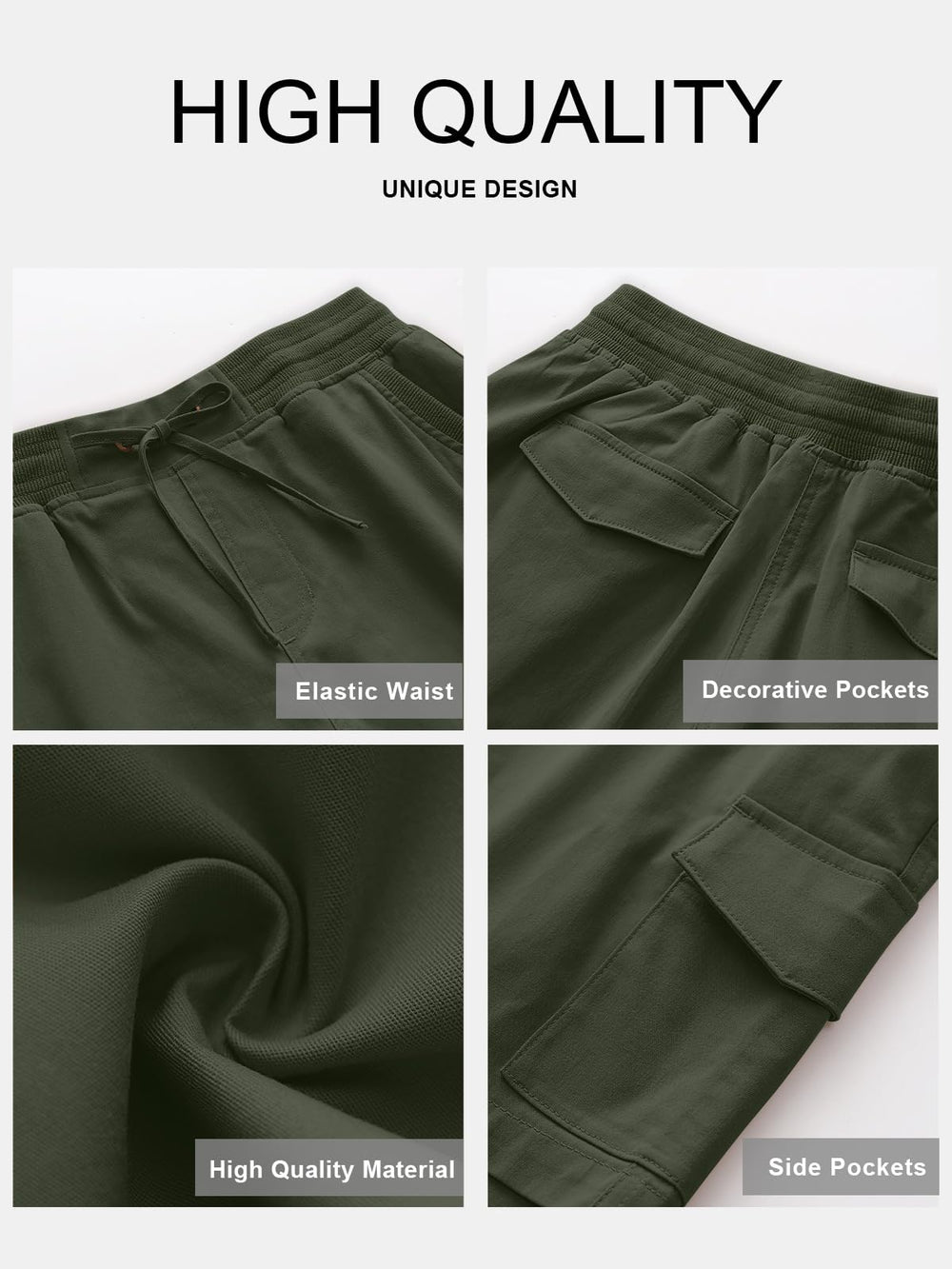 ANRABESS shorts shown on model with hand for size and scale