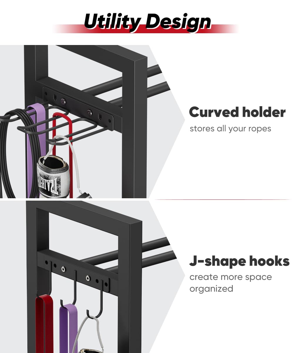 Ansionsol removable J-shaped hook closeup showing hanging resistance bands for neat storage