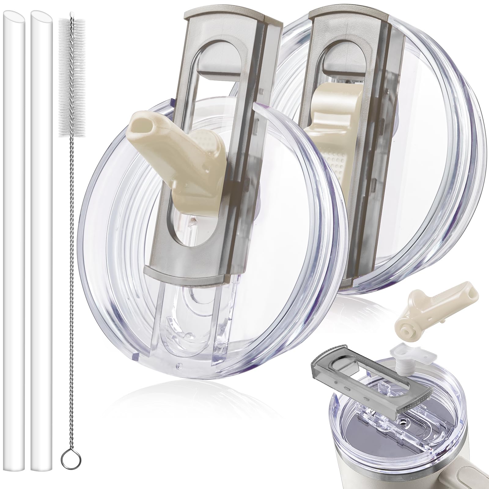 ANTAND front view cream lid on Stanley 40oz showing fit and convenience