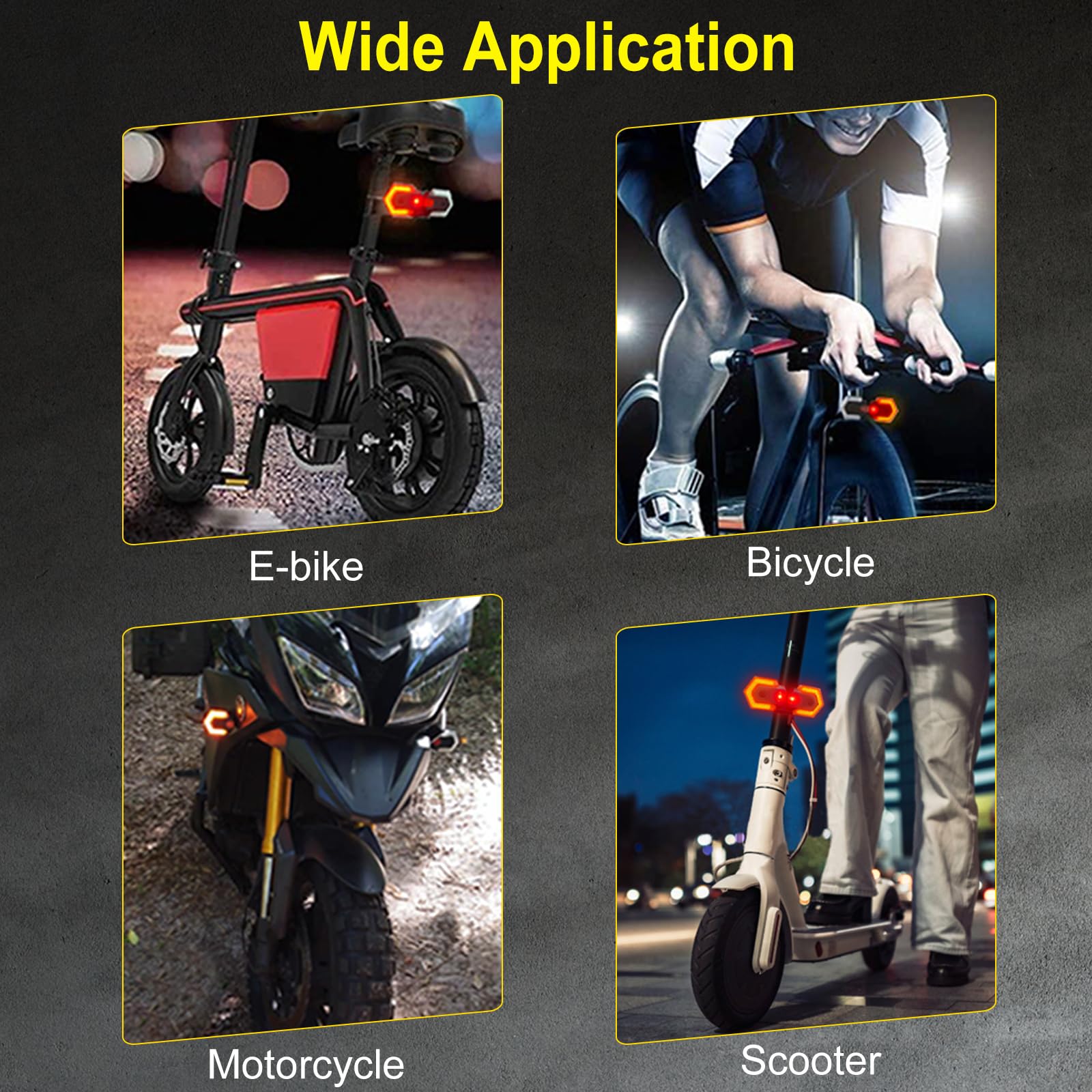 Antfire lights in nighttime riding scenario increasing rider conspicuity