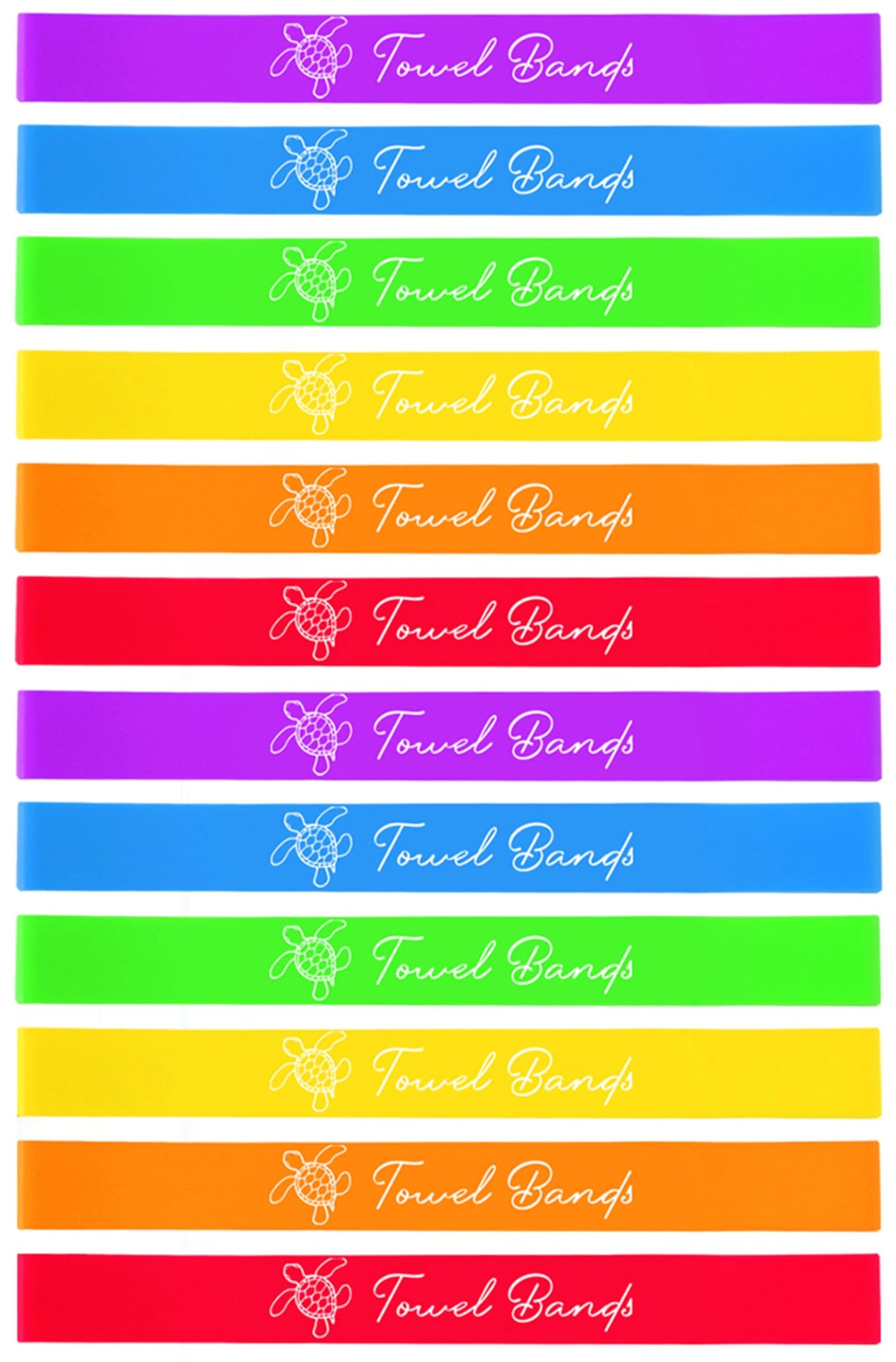 Antfuny front packaging showing twelve towel bands and pouch for easy travel
