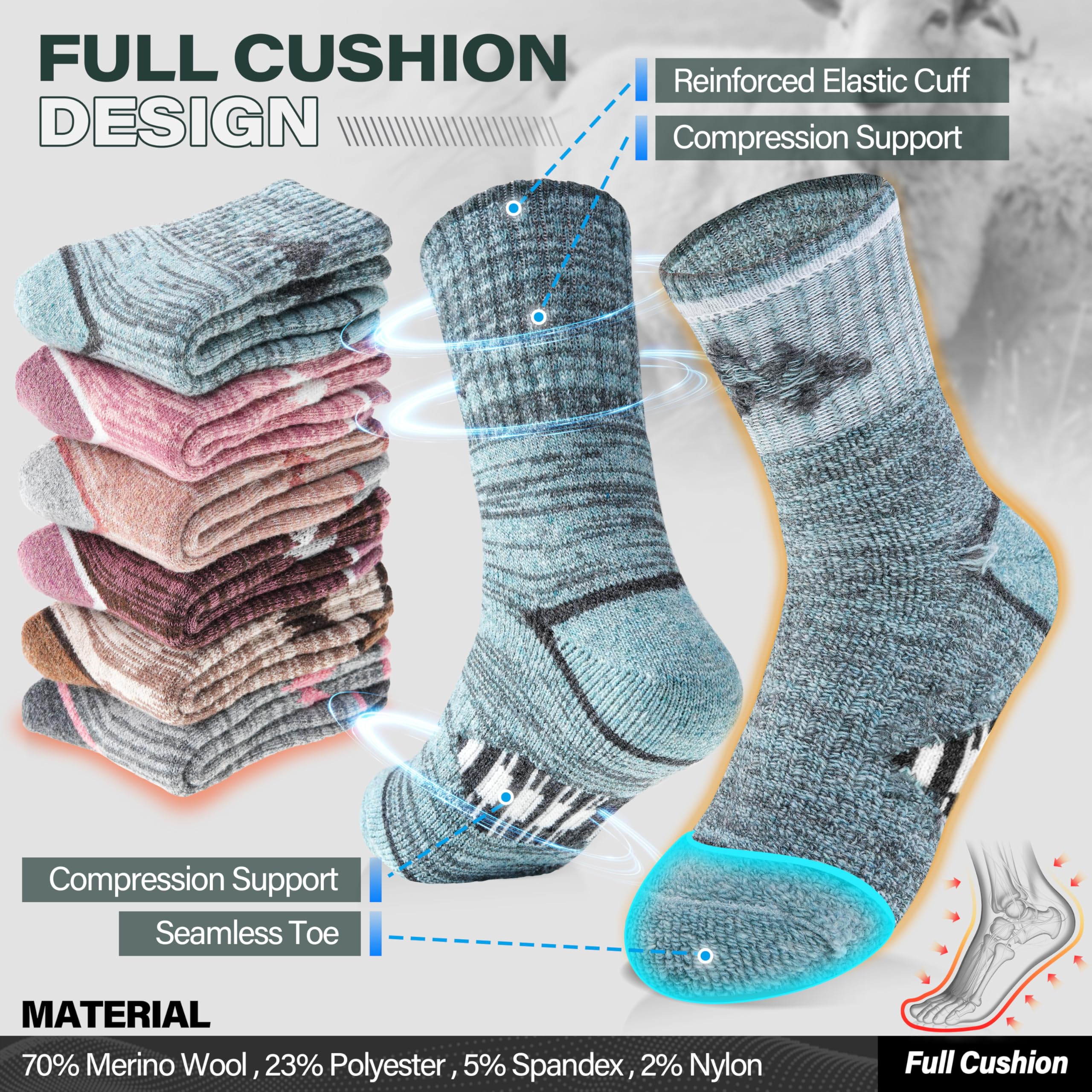 ANTSANG socks worn by child hiking demonstrating secure-fit benefit