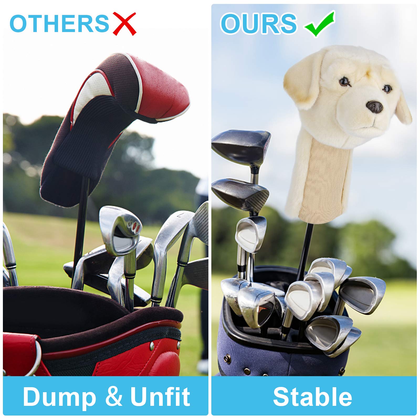 Anyork Labrador side profile displaying plush shape and club coverage benefit