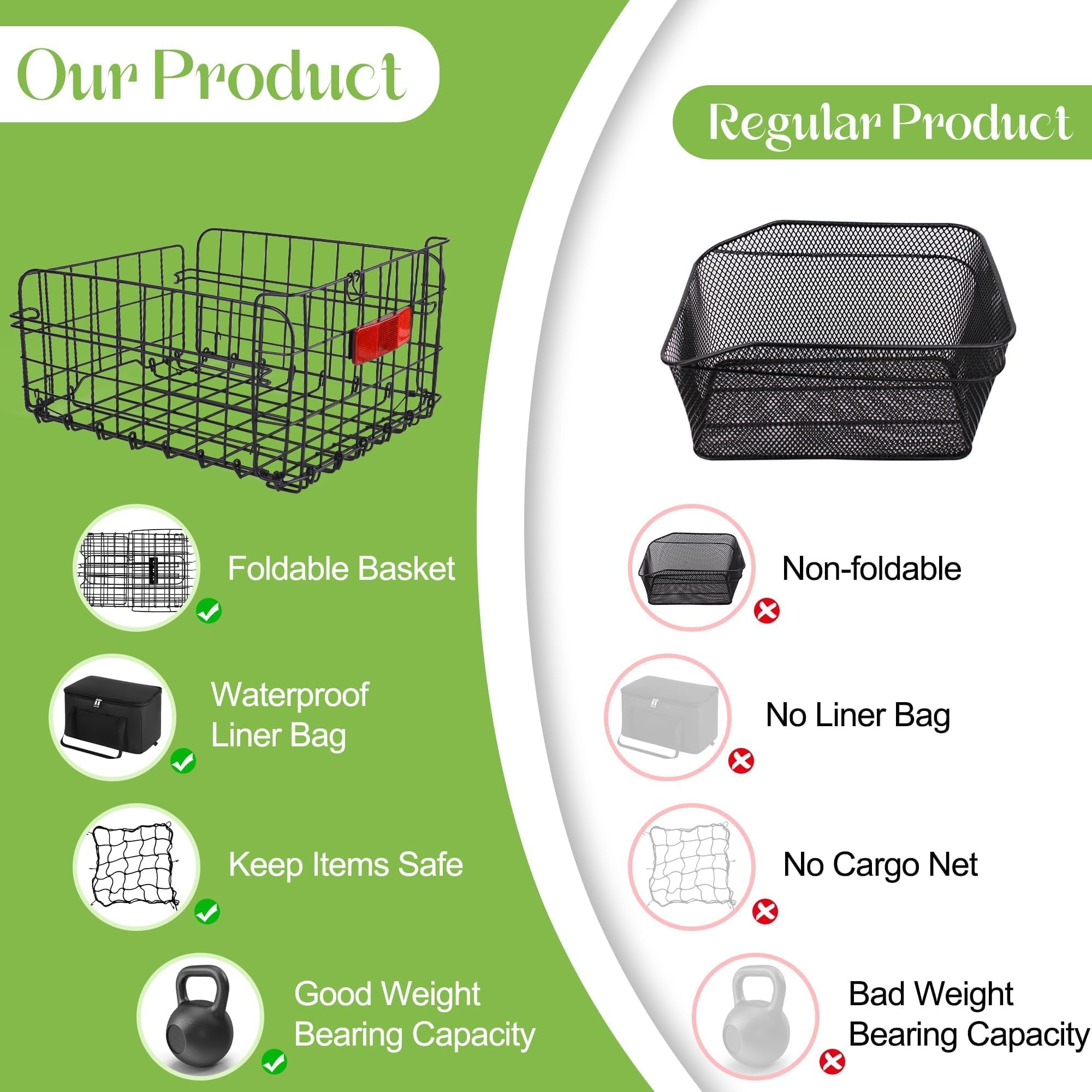 Aodaer folded basket flat for storage saving space when not in use