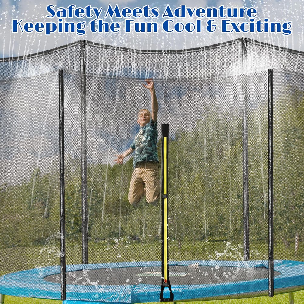 Aodaer lifestyle scene kids jumping under misting sprinkler for cooler play