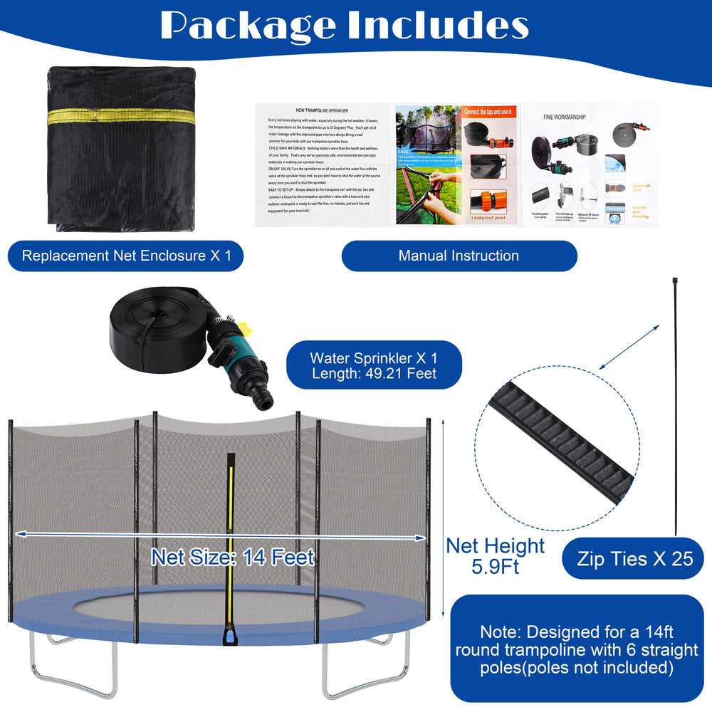 Aodaer top-mounted sprinkler detail spraying mist to cool trampoline surface