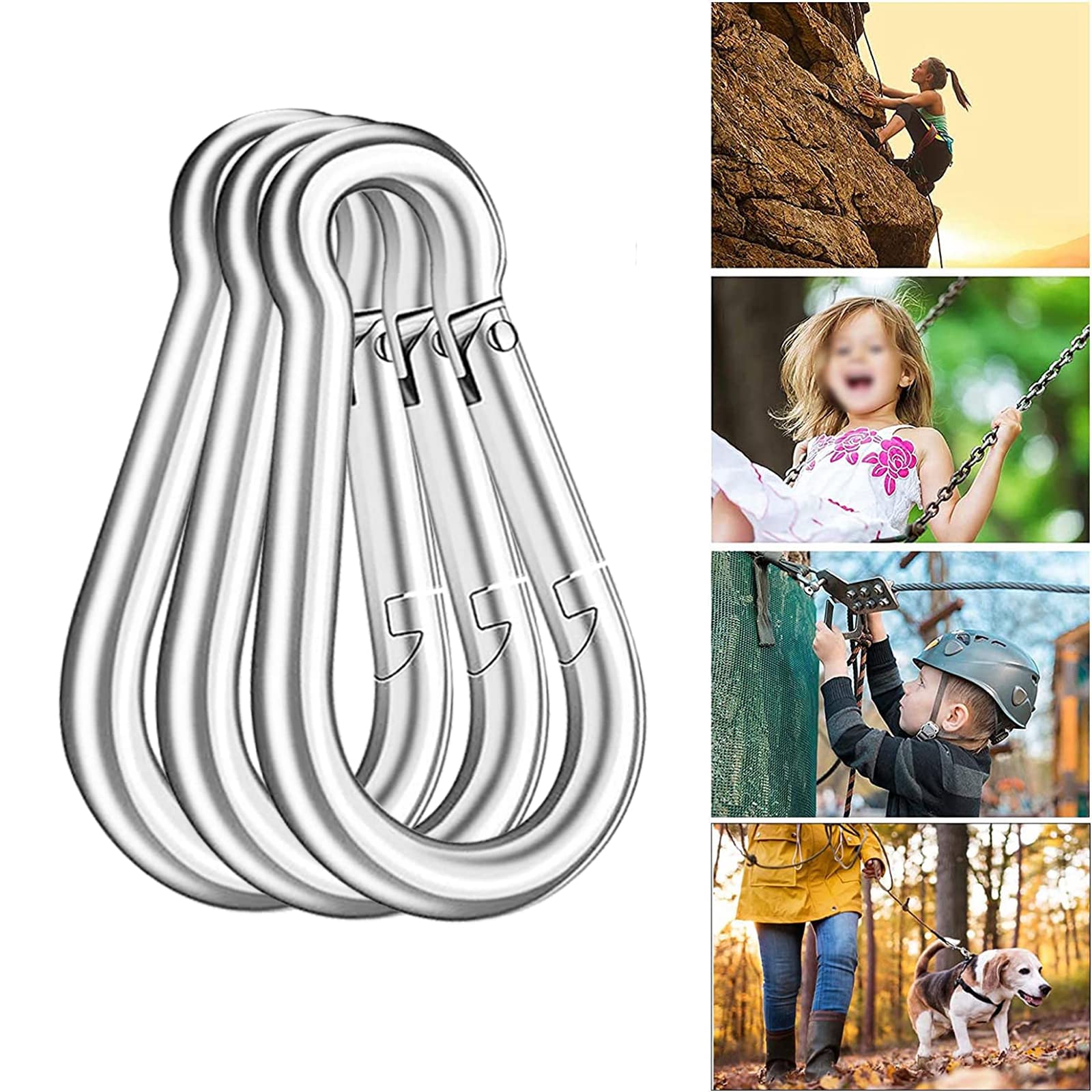 AODESTINY fifty carabiners spread out showing ready-to-use bulk organization benefit