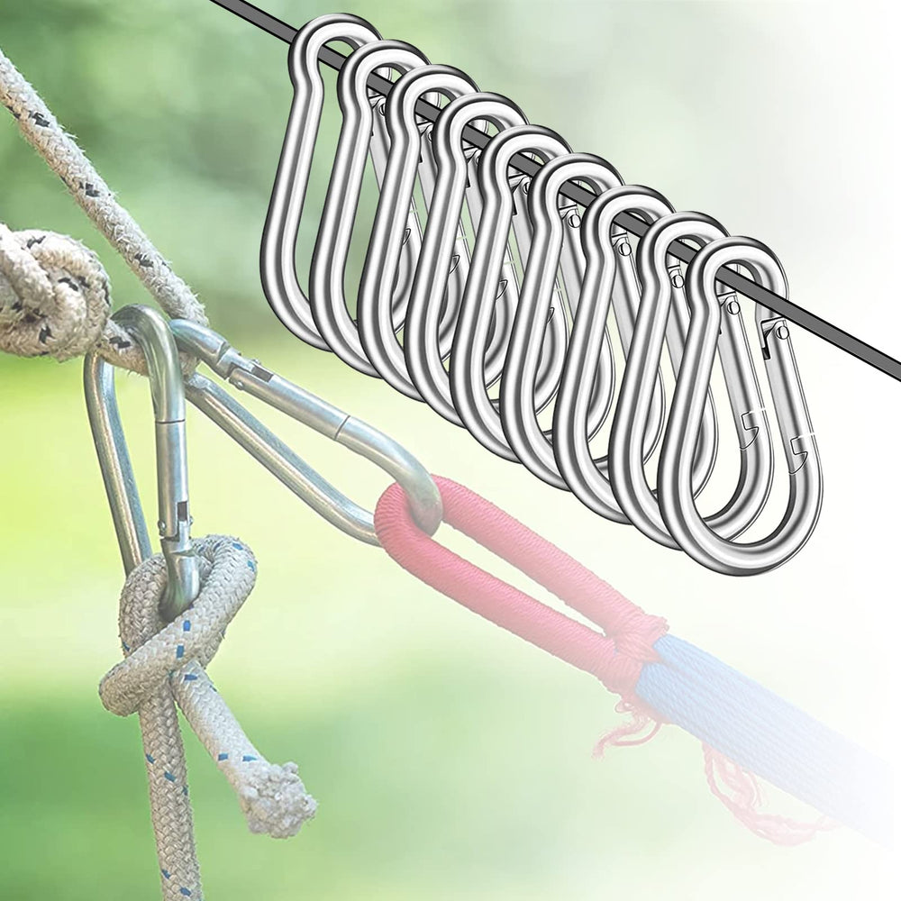 AODESTINY carabiner securing a hammock demonstrating secure attachment benefit