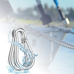 AODESTINY carabiner beside a ruler showing accurate M8 x 80mm sizing benefit