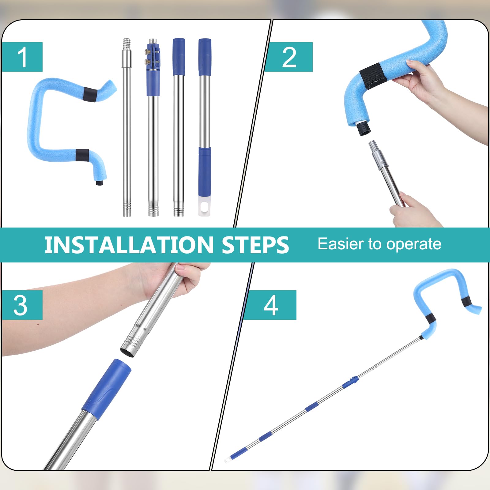 Aoiaute sponge padding detail on pole reducing hand and floor abrasion