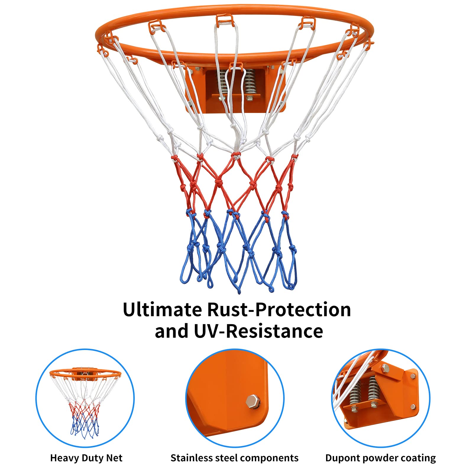 AOKUNG rim mounted on a standard backboard for size and scale comparison at home