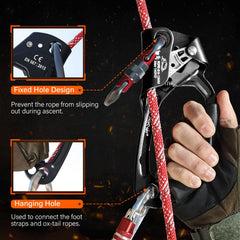 AOKWIT cam and teeth detail with mud-draining grooves for reliable rope bite