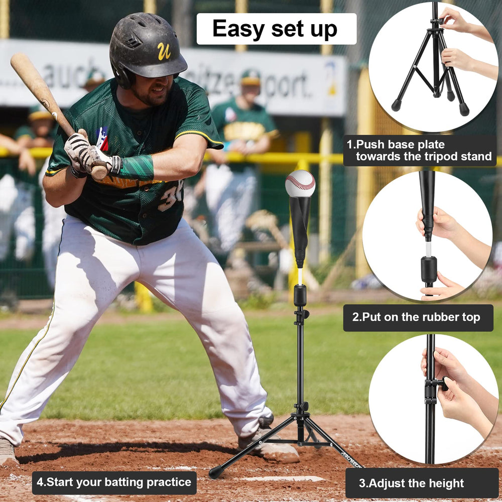 AOLIGEIJS adjustable height demonstration from 27.5 to 46 inches for varied hitters