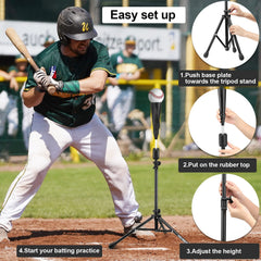 AOLIGEIJS adjustable height demonstration from 27.5 to 46 inches for varied hitters