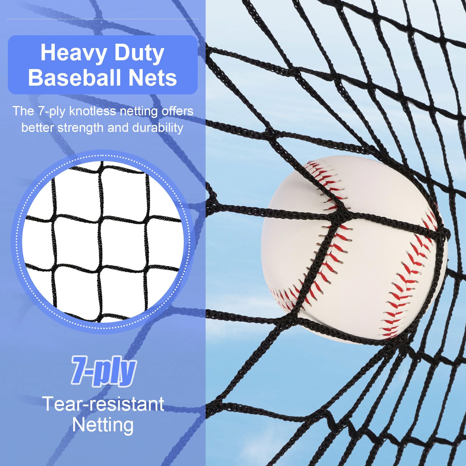 aoligeijs closeup knotless netting showing durable weave for reduced tearing