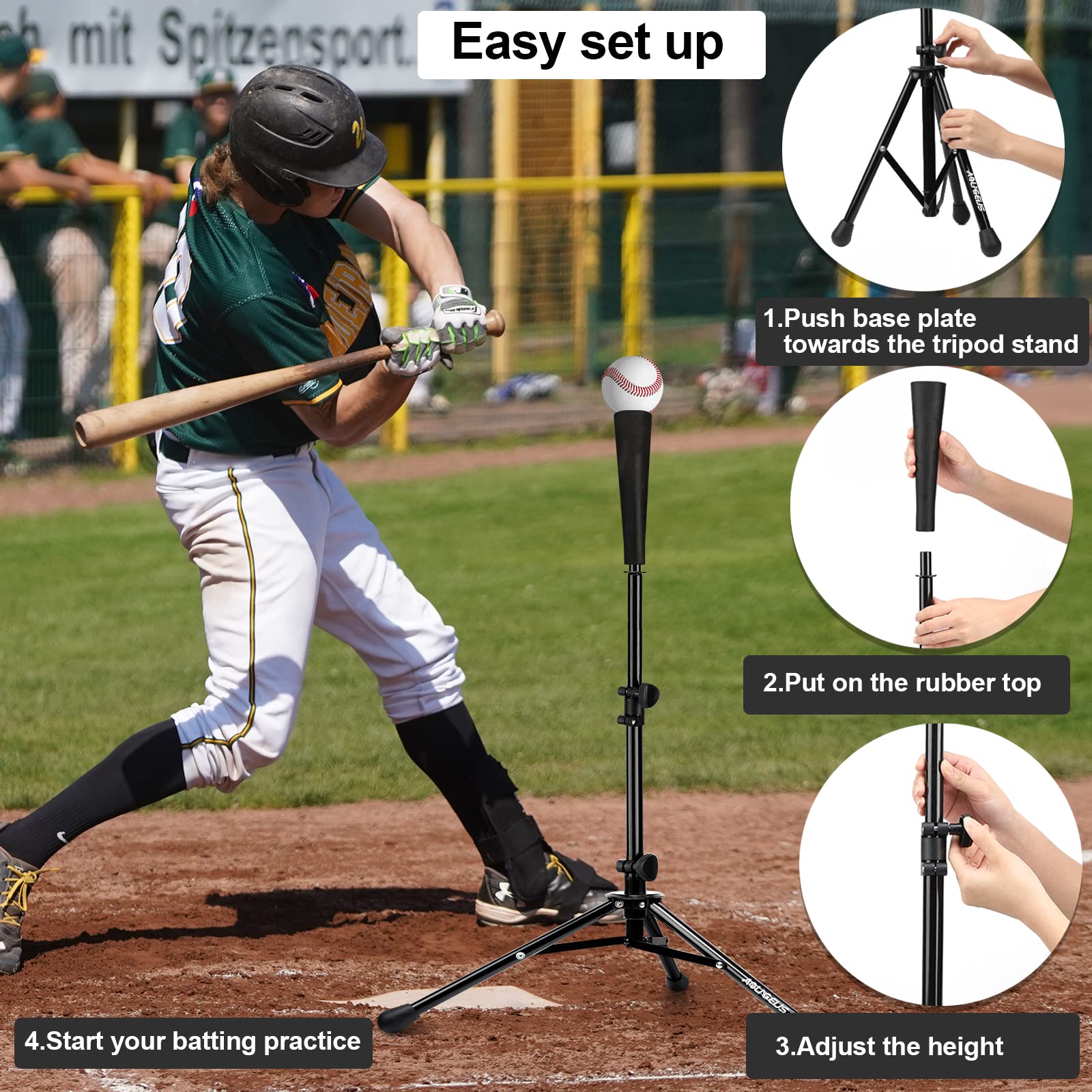 AOLIGEIJS collapsed tee in carrying bag showing compact packability and easy transport