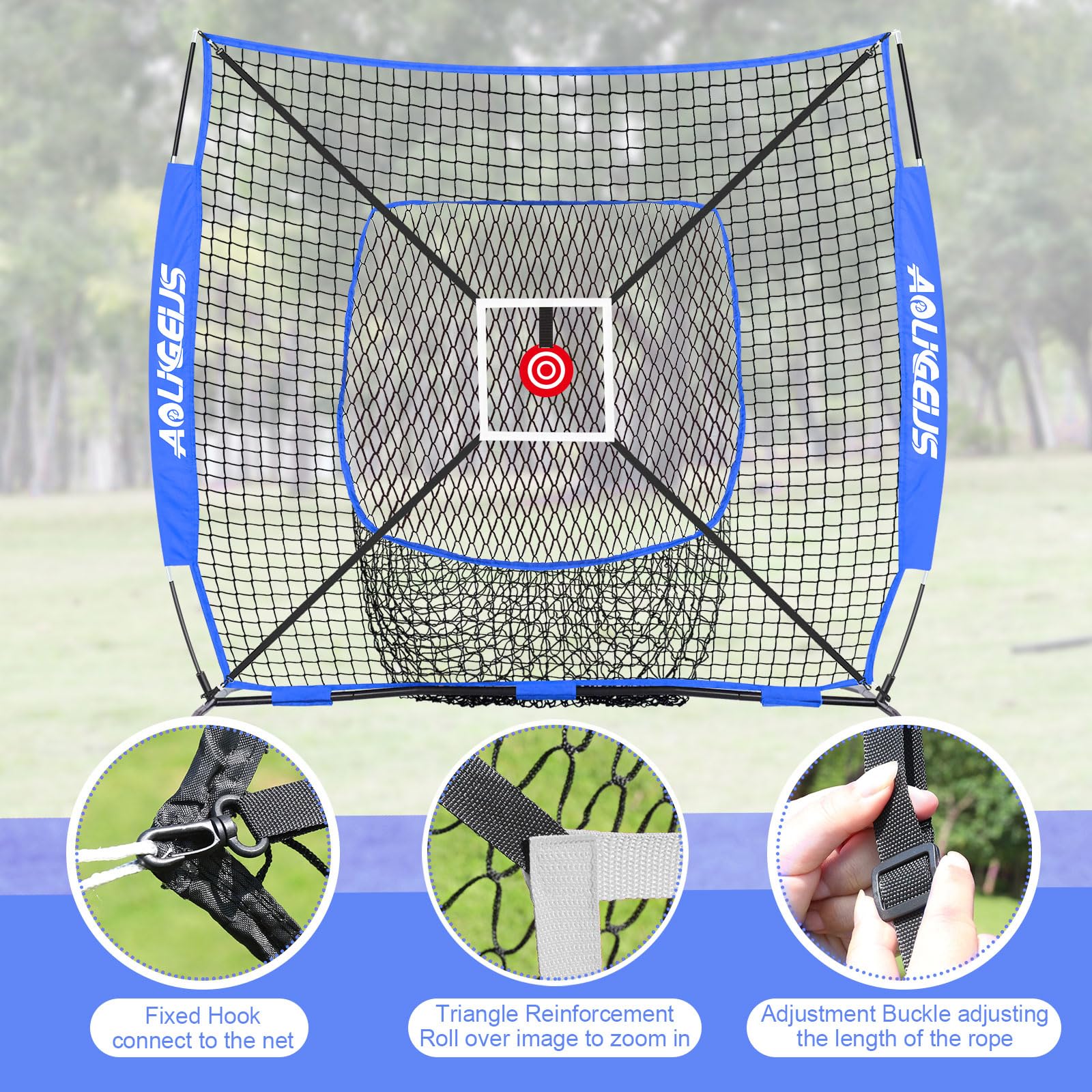 AOLIGEIJS folded practice net in carry bag illustrating compact storage and portability