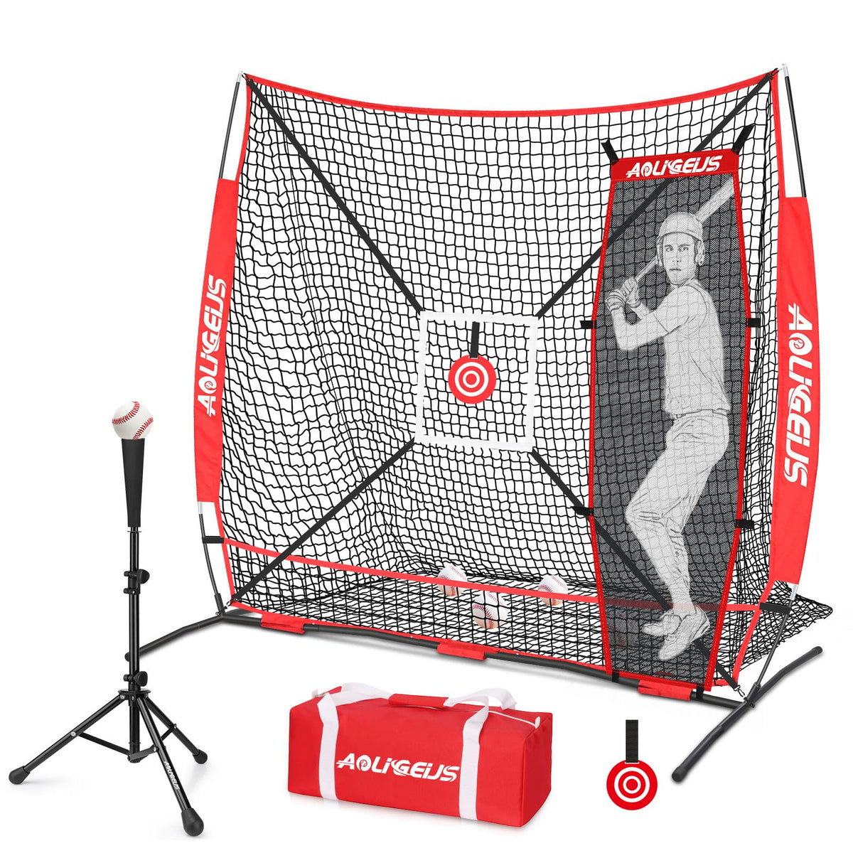 AOLIGEIJS front view of assembled 6x6 net showing portability and protection