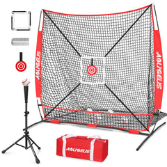AOLIGEIJS front view pitching net showing sturdy frame and balanced impact protection