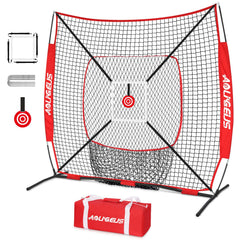 AOLIGEIJS front view practice net showing full 6x6 frame and sturdiness