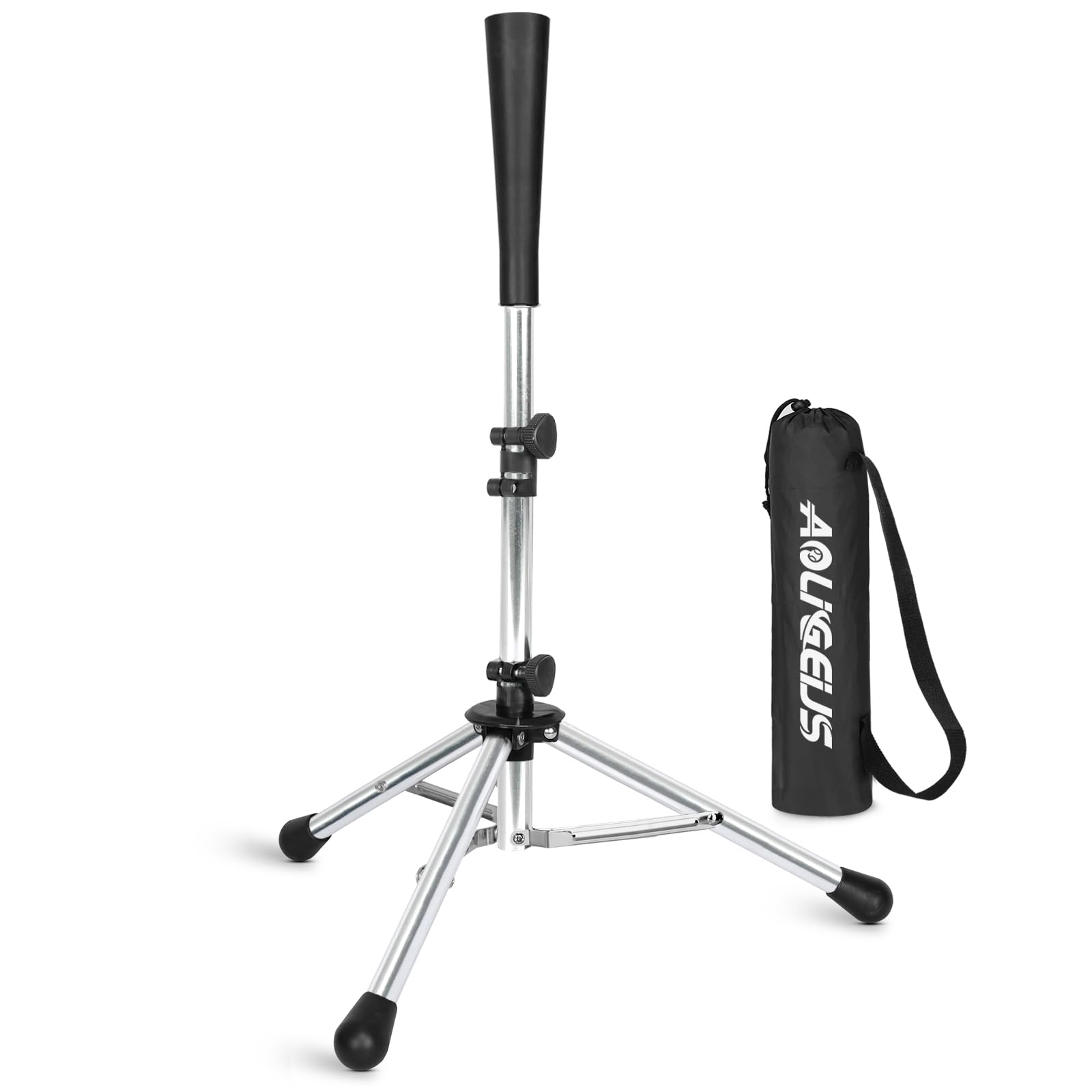 AOLIGEIJS front view with ball showing batting tee stability and setup