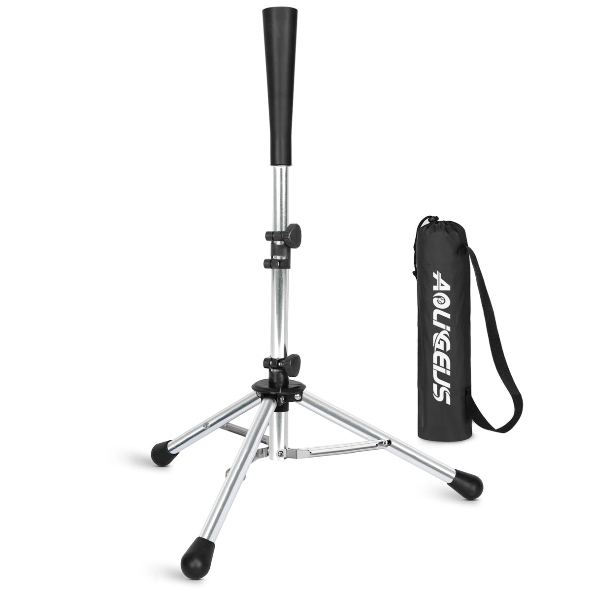 AOLIGEIJS front view with ball showing batting tee stability and setup