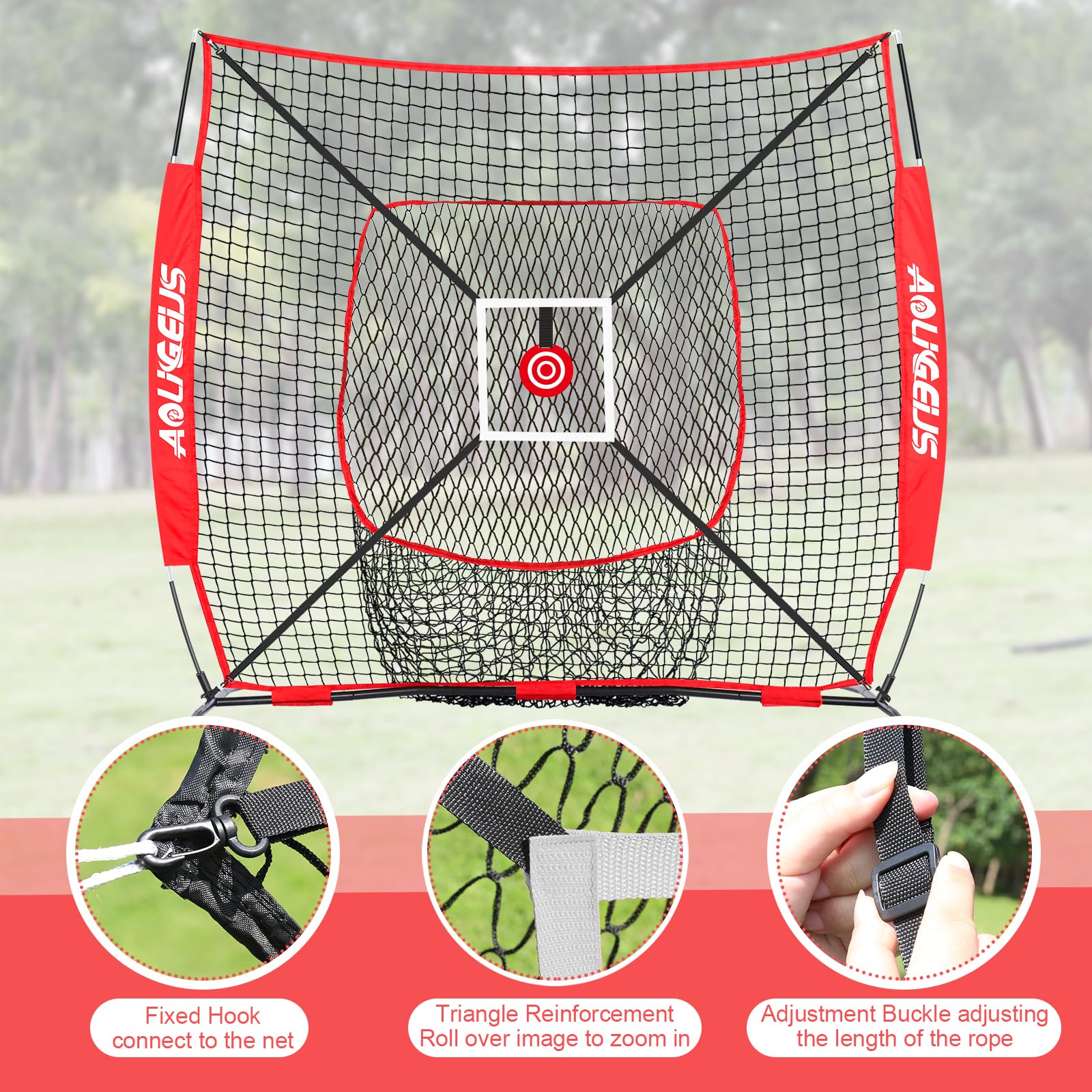 AOLIGEIJS ground stakes securing the net to resist wind and impact