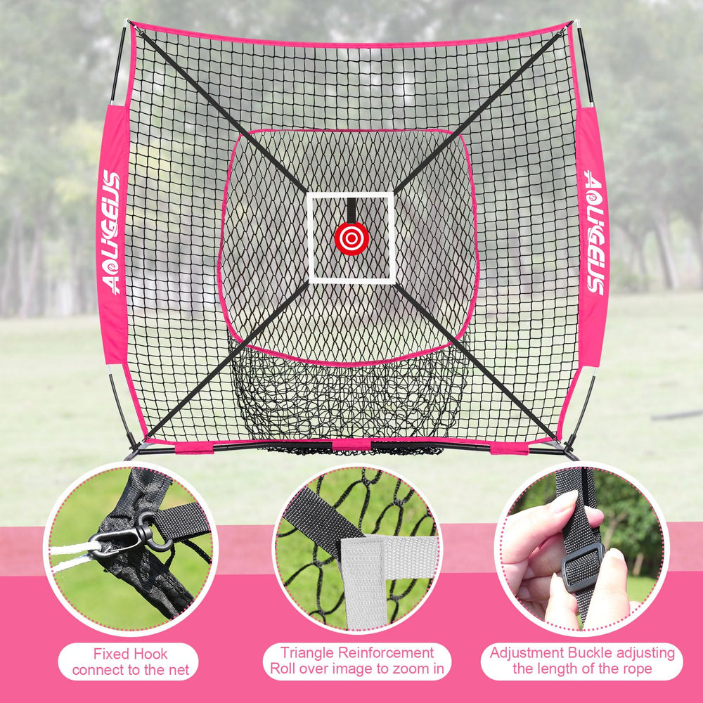 AOLIGEIJS ground stakes securing net to turf, provides added stability during drills