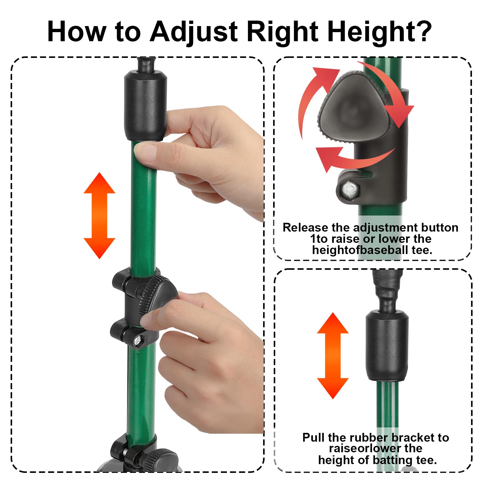 AOLIGEIJS height adjustment mechanism demonstrating easy tool-free change for practice