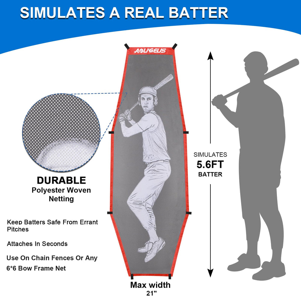 AOLIGEIJS batter using net to display realistic hitting practice and ball containment