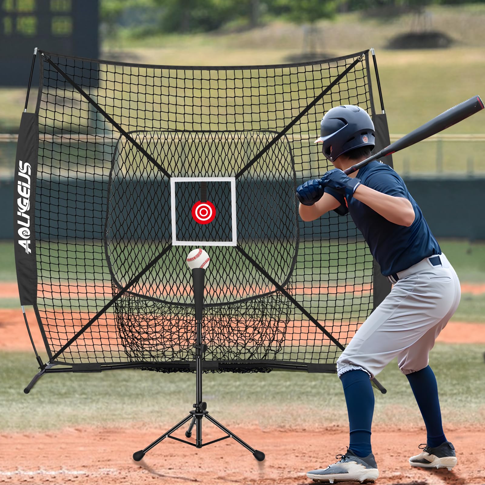 AOLIGEIJS net in a backyard practice scene enabling versatile outdoor training