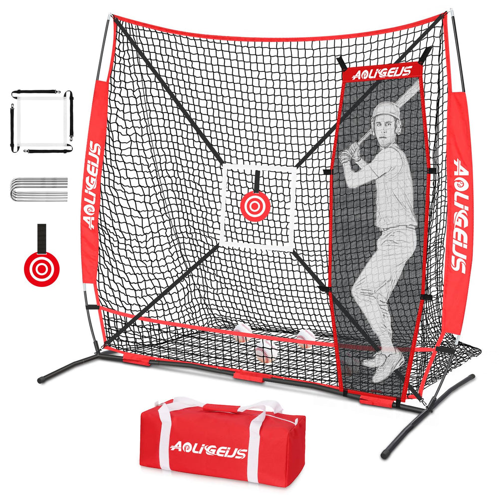 AOLIGEIJS front view of 6'x6' net showing whole frame and durability