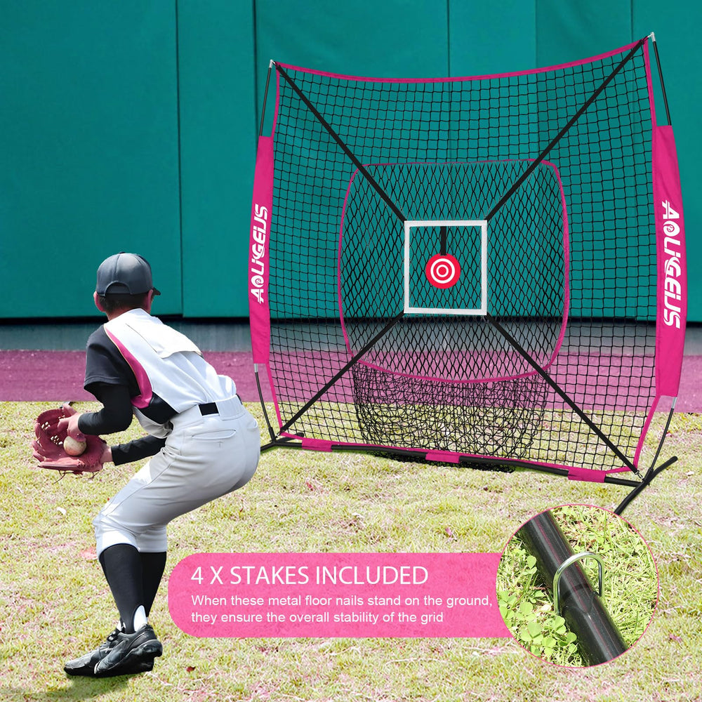 AOLIGEIJS practice net set up in backyard, illustrates easy outdoor training use