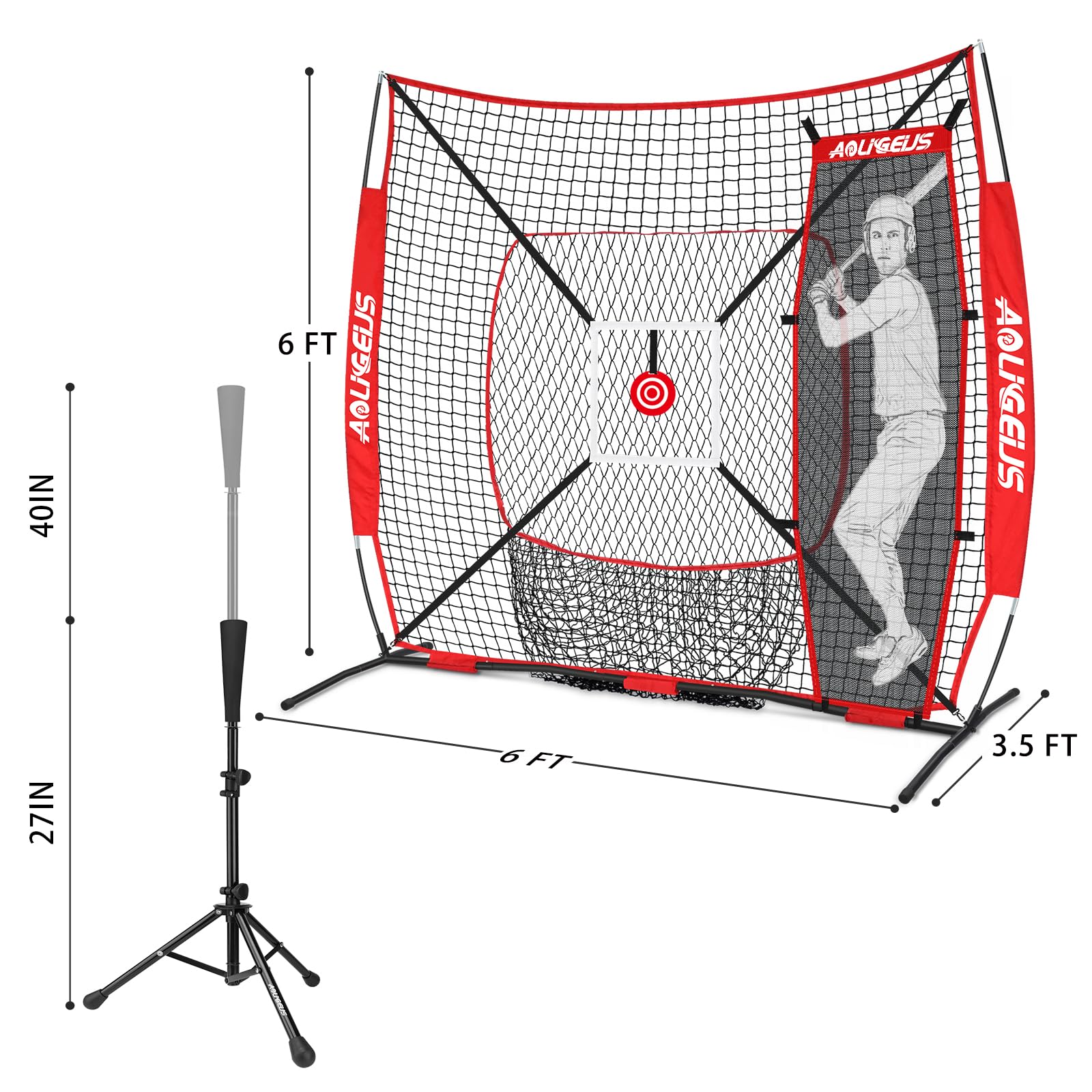 AOLIGEIJS net used inside a gym for indoor batting and pitching drills