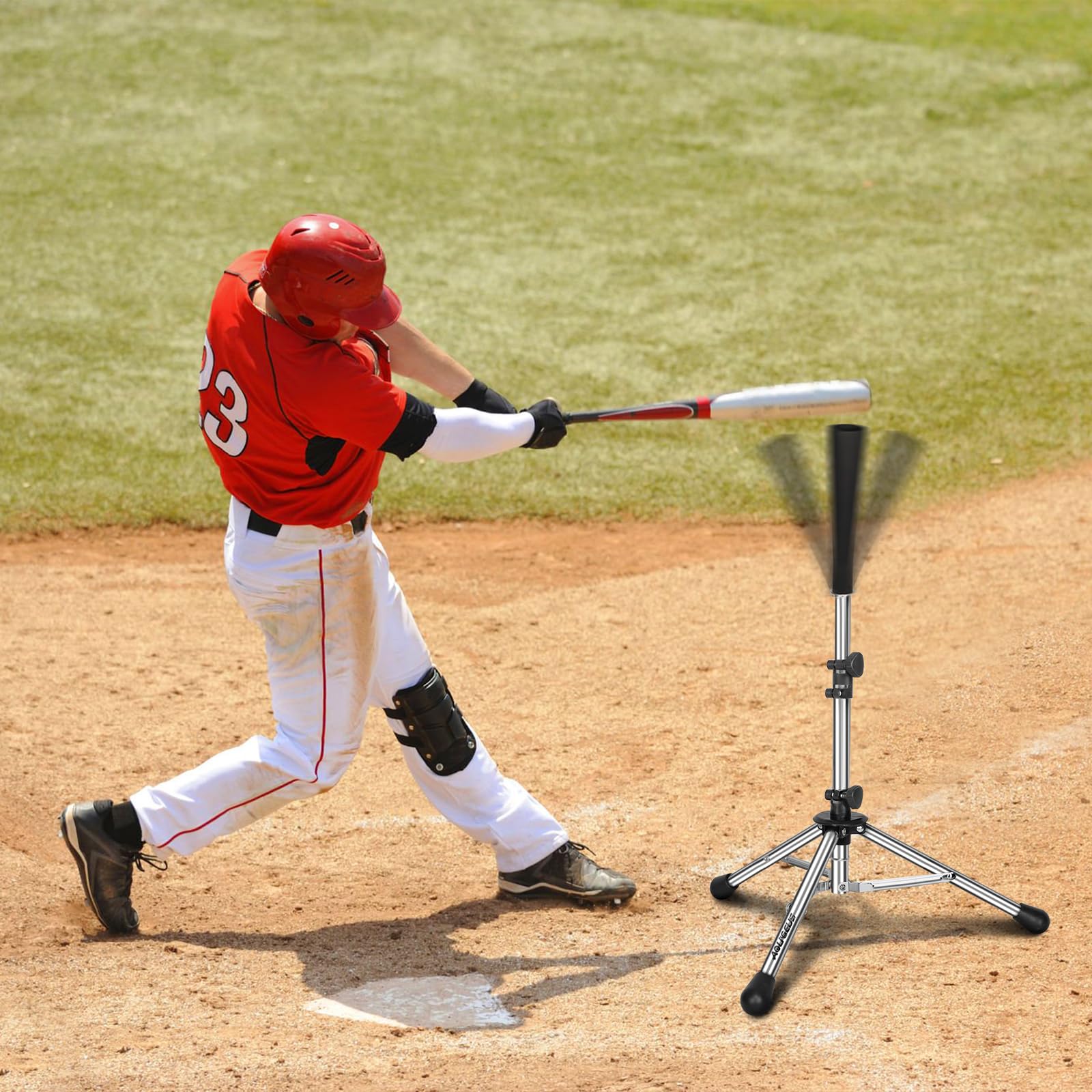 AOLIGEIJS scale with baseball bat showing size range and height versatility