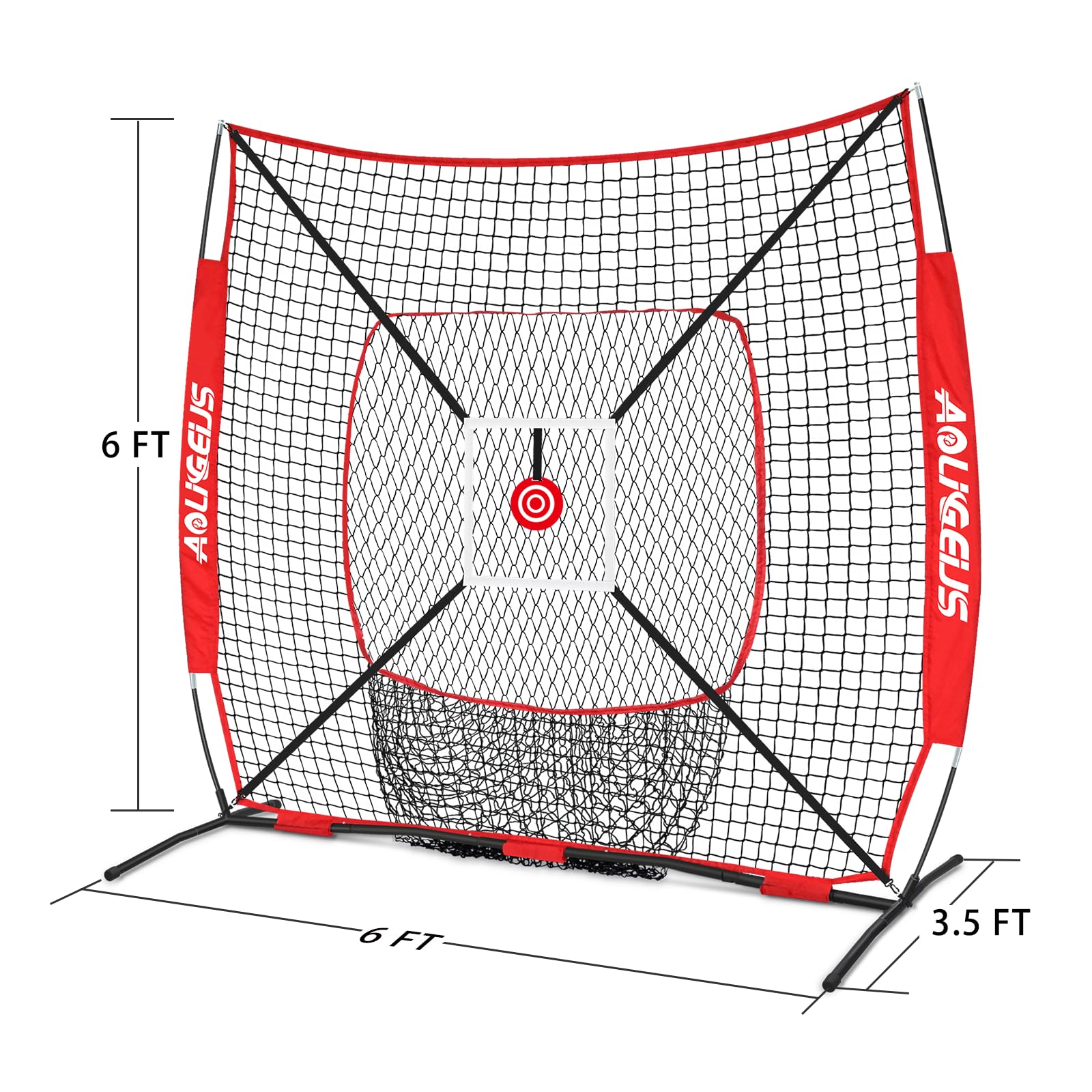 AOLIGEIJS net beside player to show 6x6 scale and practicing benefit