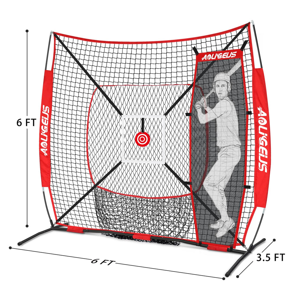 AOLIGEIJS net beside player to show 6x6 size and usable training footprint
