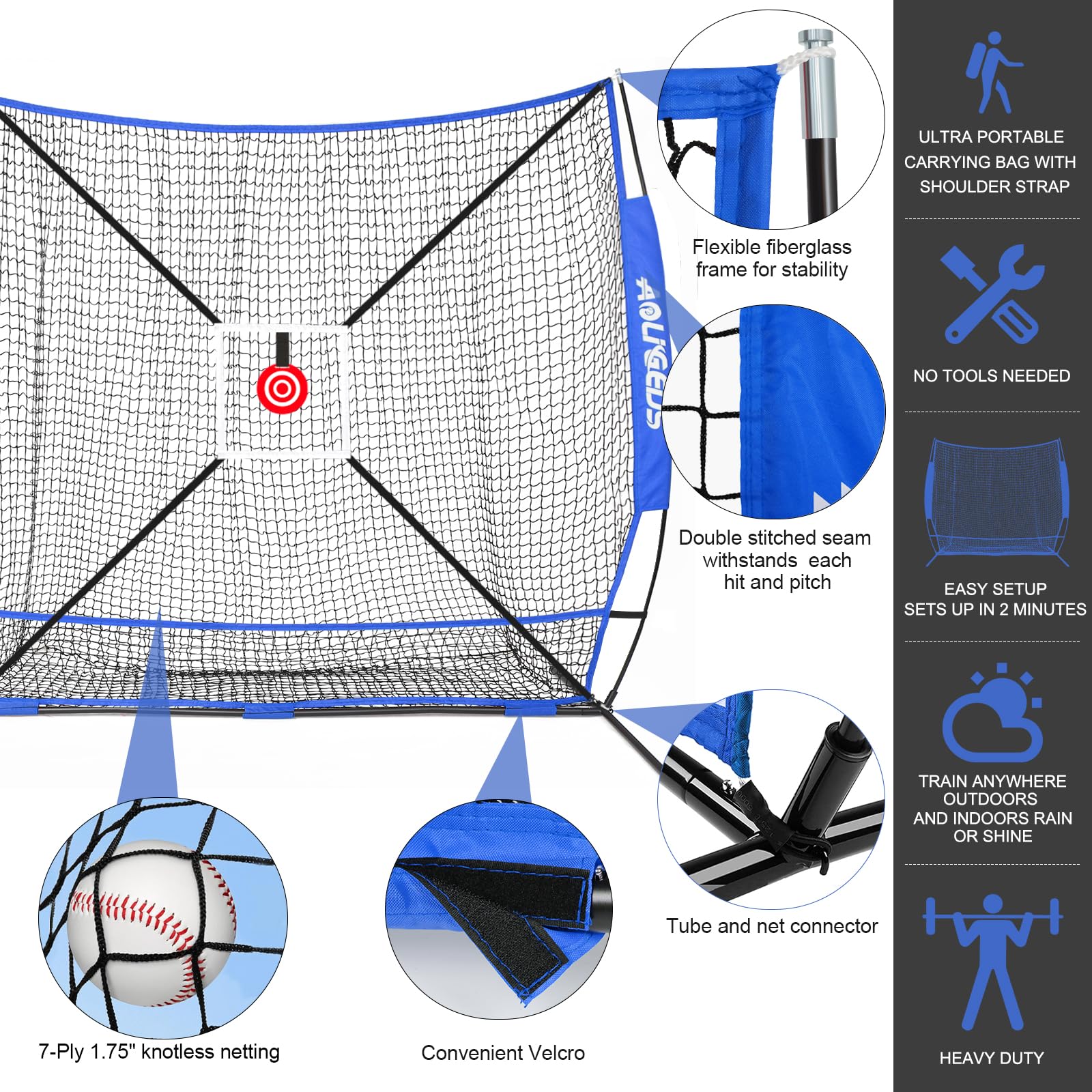 aoligeijs strike zone attached to net emphasizing precision training benefit