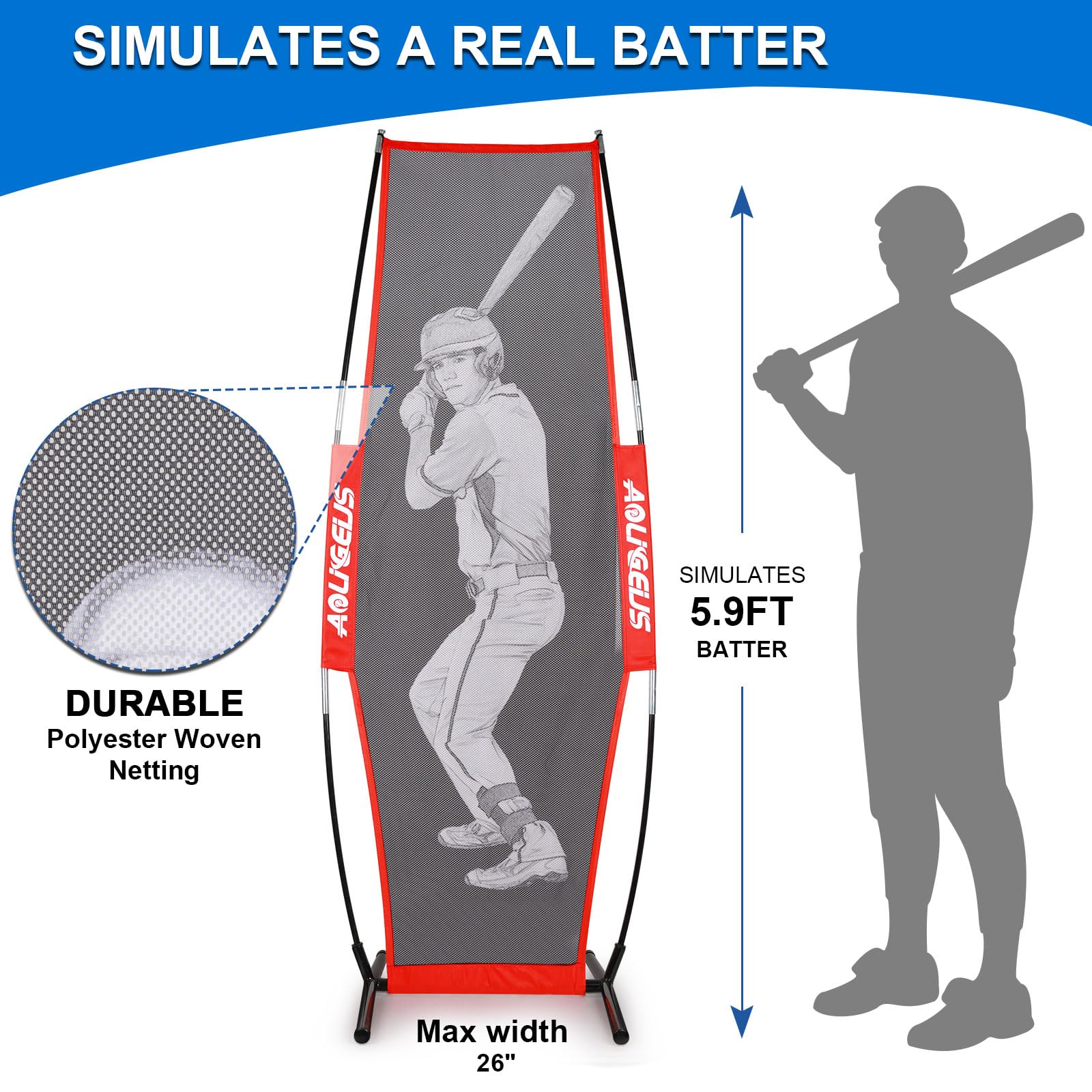 AOLIGEIJS strike zone closeup highlighting adjustable panels for precision practice
