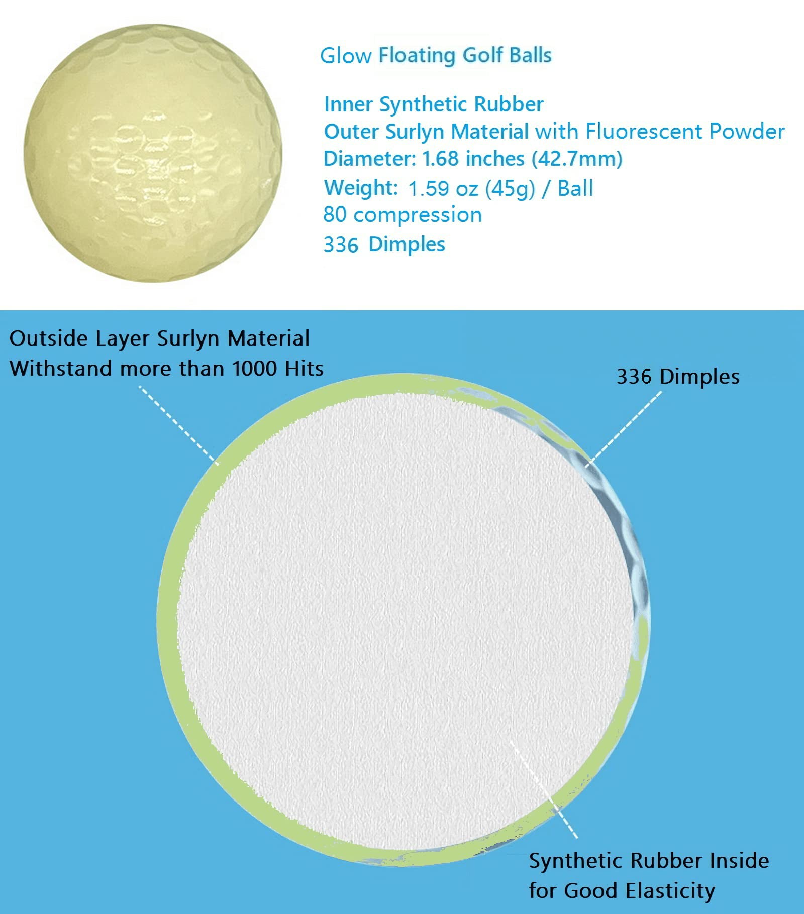 Aolowewin golf ball floating on pond water illustrating buoyancy and easy retrieval