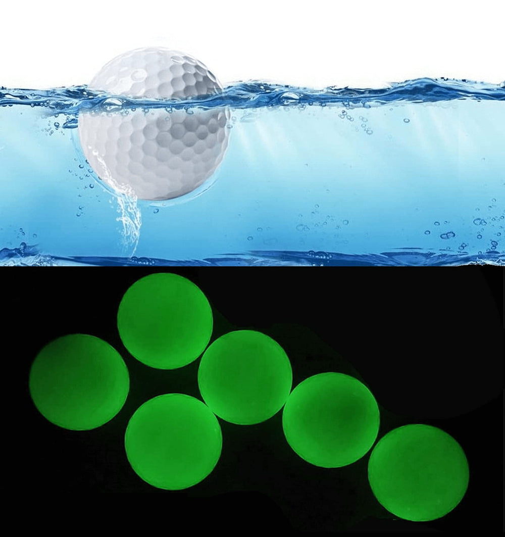 Open box showing ten Aolowewin glow float balls and flashlight ready for practice sessions