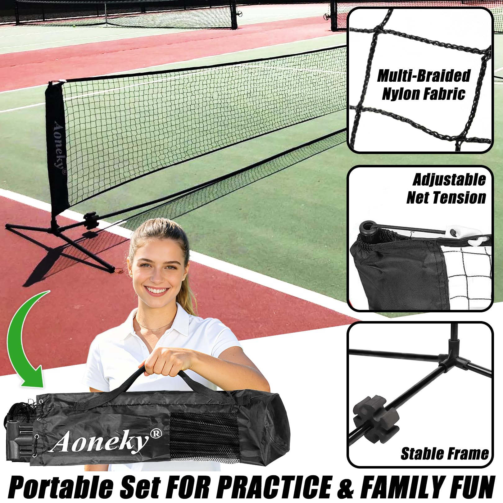 Aoneky net in use on a driveway illustrating effective solo practice