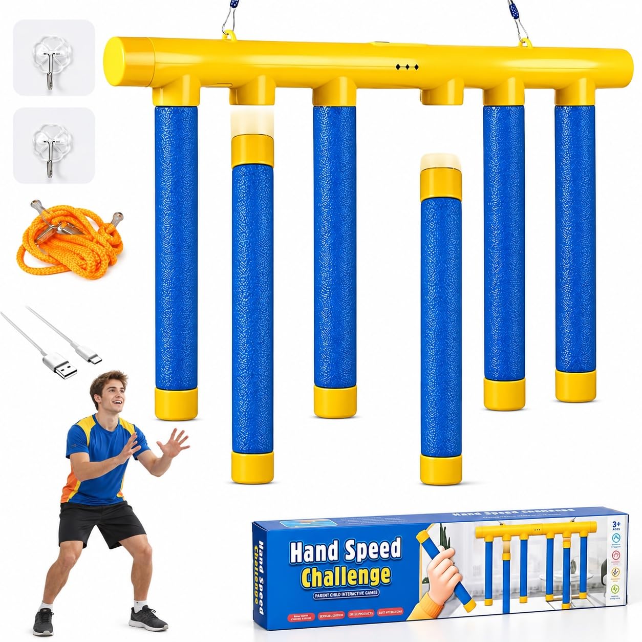 Aornmrs front view showing compact reflex drop sticks and portable design benefit